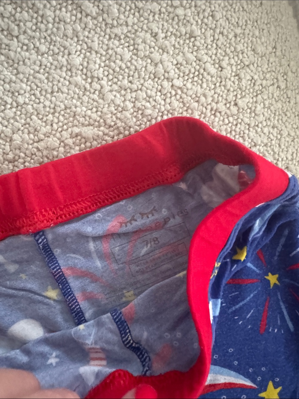 Little Sleepies Blue Red Patriotic Fireworks Pajama Set - Picture 3 of 5
